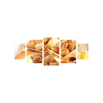 Tablou multicanvas 5 piese 220x90 cm, Food and Drinks model 12